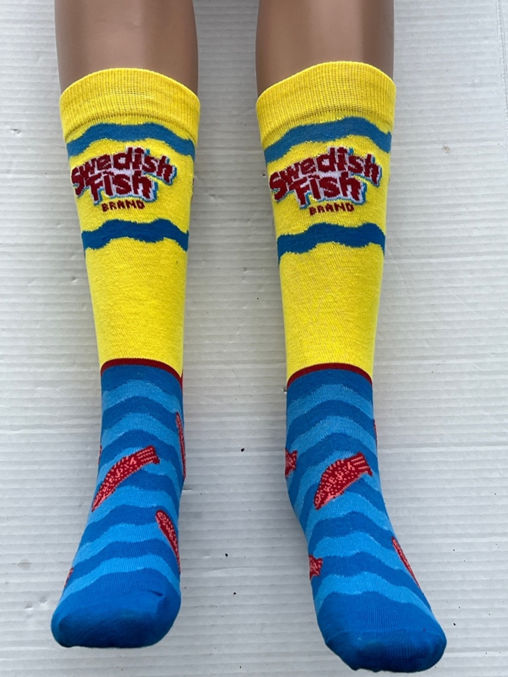 Swedish Fish Yellow & Blue Novelty Crew Socks - Picture 7 of 7